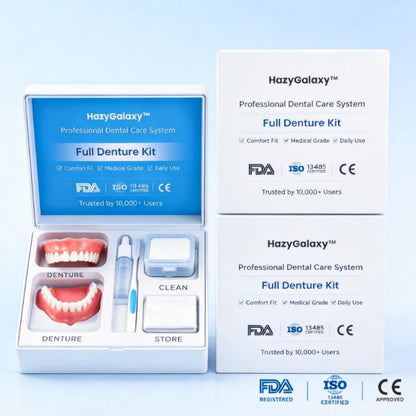 HazyGalaxy™ Medical-Grade Full Dentures—Strong suction, custom-fitted, and fully functional 🦷